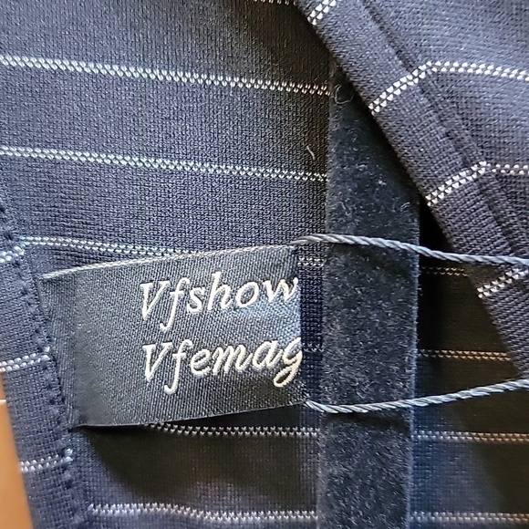 vfshow-Blk/white long sleeved A line pin striped dress Size XXL. NWT. - Picture 5 of 12